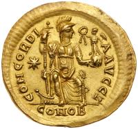 Theodosius II. Gold Solidus (4.48 g), AD 402-450 - 2