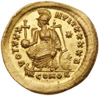 Theodosius II. Gold Solidus (4.50 g), AD 402-450 - 2