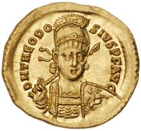 Theodosius II. Gold Solidus (4.49 g), AD 402-450
