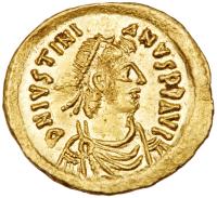 Justinian I. Gold Tremissis (1.49 g), 527-565