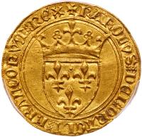 France. Charles VI (1380-1422). Gold Ecu d' or a la couronne, undated