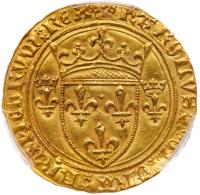 France. Charles VII (1422-1461). Gold Ecu d' or neuf a la couronne, undated