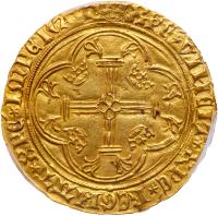 France. Charles VII (1422-1461). Gold Ecu d' or neuf a la couronne, undated - 2