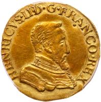 France. Henri II (1547-1559). Gold 2 Henri d'or, 1557-B