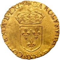 France. Charles IX (1560-1574). Gold Ecu d'or, 1563-B (Rouen)