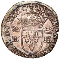 France. Henri III (1574-1589). Silver Teston, 1576-M - 2