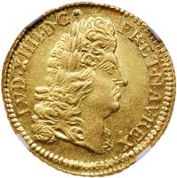 France. Louis XIV (1643-1715). Gold Louis d' or a l ecu, 1690-G