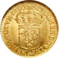 France. Louis XIV (1643-1715). Gold Louis d'or a l ecu, 1692-M - 2