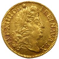 France. Louis XIV (1643-1715). Gold Louis d'or a l ecu, 1692-L (Bayonne)