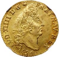 France. Louis XIV (1643-1715). Gold Louis d' or aux 4 L, 1694-X