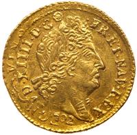 France. Louis XIV (1643-1715). Gold Louis d'or aux 8 L et aux insignes, 1702-G