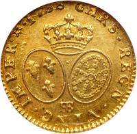 France. Louis XV (1715-1774). Gold Louis d'or aux lunettes, 1738-BB - 2