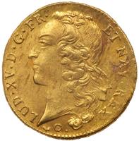 France. Louis XV (1715-1774). Gold Double Louis d'or au bandeau, 1746-K (Bordeaux)