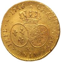 France. Louis XV (1715-1774). Gold Double Louis d'or au bandeau, 1746-K (Bordeaux) - 2