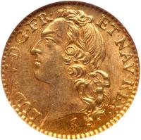 France. Louis XV (1715-1774). Gold Louis d'or au bandeau, 1750/49-W