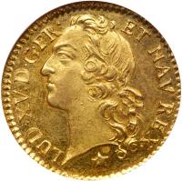 France. Louis XV (1715-1774). Gold Louis d'or au bandeau, 1753-H