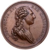 France. Louis XVI (1774-1792). Paris School of Medicine and Surgery Bronze Medal, 1774