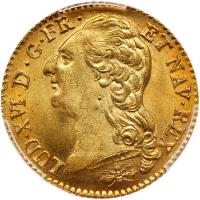 France. Louis XVI (1774-1793). Gold Louis d'or au buste nu, 1787-D