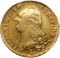 France. Louis XVI (1774-1793). Gold Double Louis d' or au buste nu, 1789-T