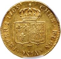 France. Louis XVI (1774-1793). Gold Double Louis d' or au buste nu, 1789-T - 2