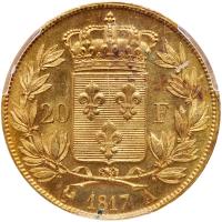 France. Louis XVIII (1815-1824). Gold 20 Francs, 1817-A - 2