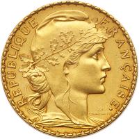 France. Third Republic (1871-1940). Gold Pattern Piedfort 20 Francs, 1899