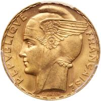 France. Third Republic (1871-1940). Gold "Bazor" 100 Francs, 1935