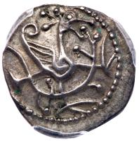 Great Britain. Anglo-Saxon. Kent, Aethelberht II, 725-762. Silver Sceatta, 1.11 g. Series "U", type 23, c. 730. S - 2