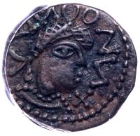 Great Britain. Anglo-Saxon. Mercia, Aethelbald, 716-757. Silver Sceatta.95 g. Londonia Issue, "L" type 13, c. 720.