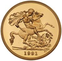 Great Britain. Elizabeth II (1952-2022). Gold Proof Sovereign Four-Coin Collection, 1991 - 2