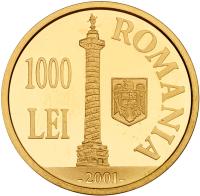 Romania-Republic. Gold 1000 Lei, 2001 15.54g - 2