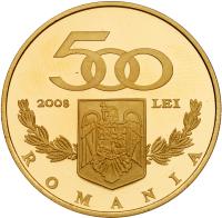 Romania-Republic. Gold 500 Lei, 2008 31.06g - 2