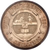 South Africa. Z.A.R. Silver Proof 2 Shillings, 1892. - 2