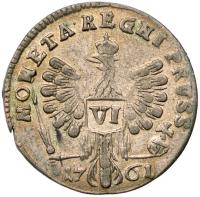 VI Groschen 1761. Königsberg. 3.07 gm. - 2