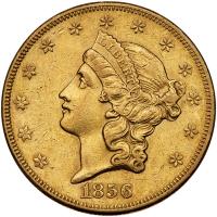 1856 $20 Liberty PCGS AU50