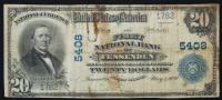 1902, $20 National Bank Note. FNB of Fessenden, North Dakota