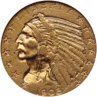 1908-S $5 Indian NGC AU55