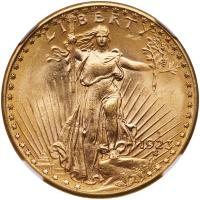 1923-D $20 St. Gaudens NGC MS63