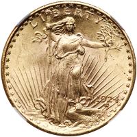 1924 $20 St. Gaudens NGC MS65