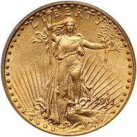 1911-D $20 St. Gaudens PCGS MS63