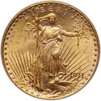 1911-S $20 St. Gaudens PCGS MS64