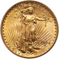 1914-S $20 St. Gaudens PCGS MS64