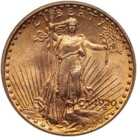 1920 $20 St. Gaudens PCGS MS64