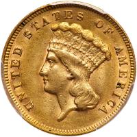 1878 $3 Gold PCGS AU55