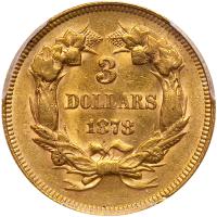 1878 $3 Gold PCGS AU55 - 2