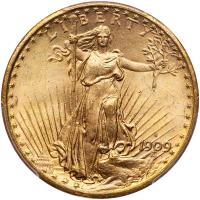 1909-S $20 St. Gaudens PCGS MS65