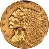 1929 $2.50 Indian NGC MS65