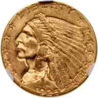 1925-D $2.50 Indian NGC MS65