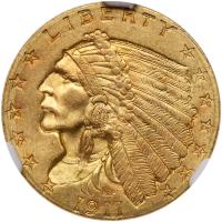 1911 $2.50 Indian NGC MS64