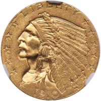 1910 $2.50 Indian NGC MS63